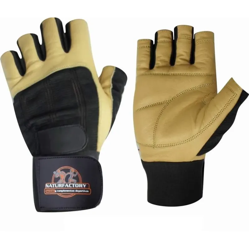GUANTES DE MUSCULACION CON MUÑEQUERA DOBLE CIERRE - NATURFACTORY GUANTES DE MUSCULACION CON MUÑEQUERA DOBLE CIERRE - NATURFACTORY